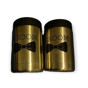 CANTINI Groom Bow 12oz Insulated Coolers for bottles & cans 2 Set
